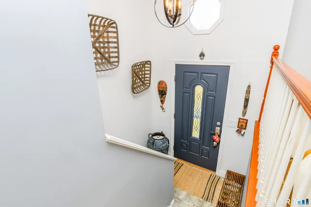 a view of a hallway with entryway