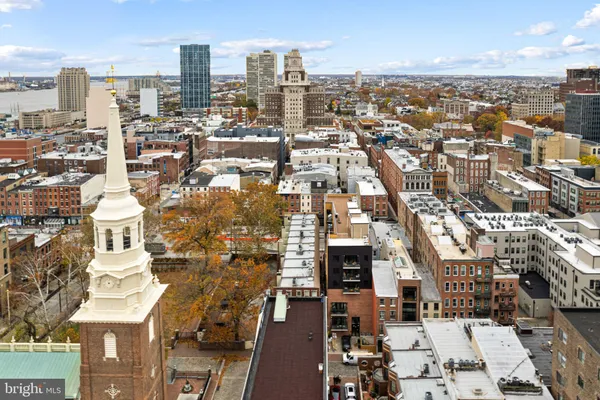 an aerial view of a city