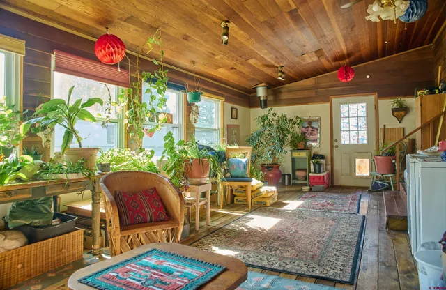 a outdoor living space with furniture and garden view