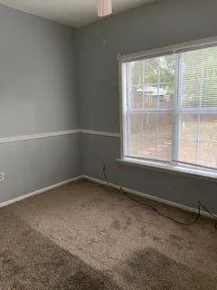 an empty room with a window