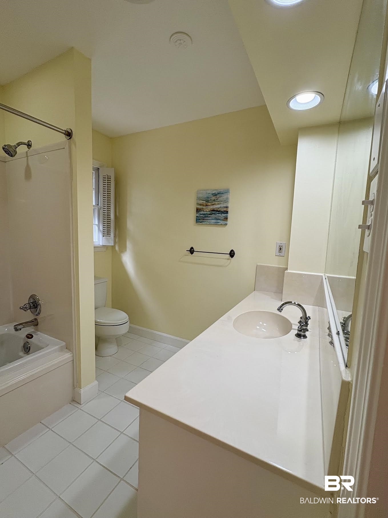 6105 Brandy Run Road South Mobile, AL 36608 - Photo 36 of 45 Bathroom featuring vanity, toilet, tile patterned flooring, tub / shower combination, and baseboards