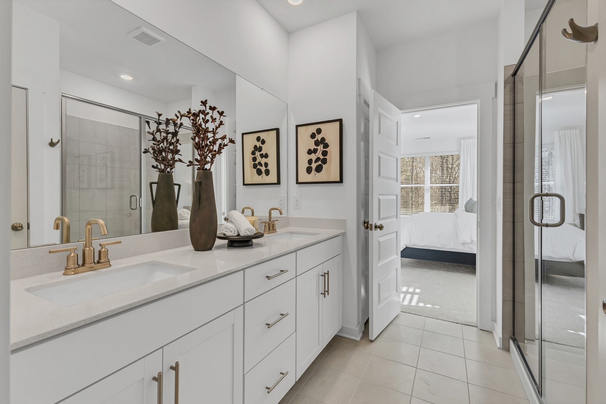 6356 North New Hope Road Hermitage, TN 37076 - Photo 16 of 37 a spacious bathroom with a granite countertop sink and a mirror
