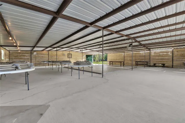 a view of a backyard with a garden