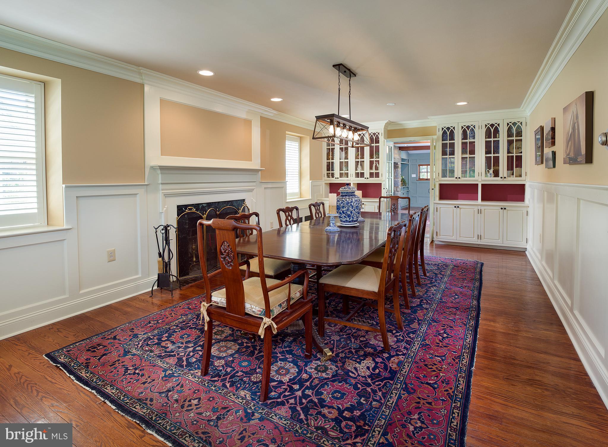 512 Atterbury Road Villanova, PA 19085 - Photo 4 of 31 Dining Room with Fireplace & Built-ins