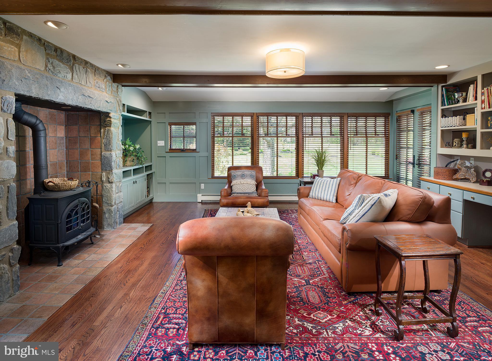 512 Atterbury Road Villanova, PA 19085 - Photo 10 of 31 Family Room with Fireplace and Built-ins