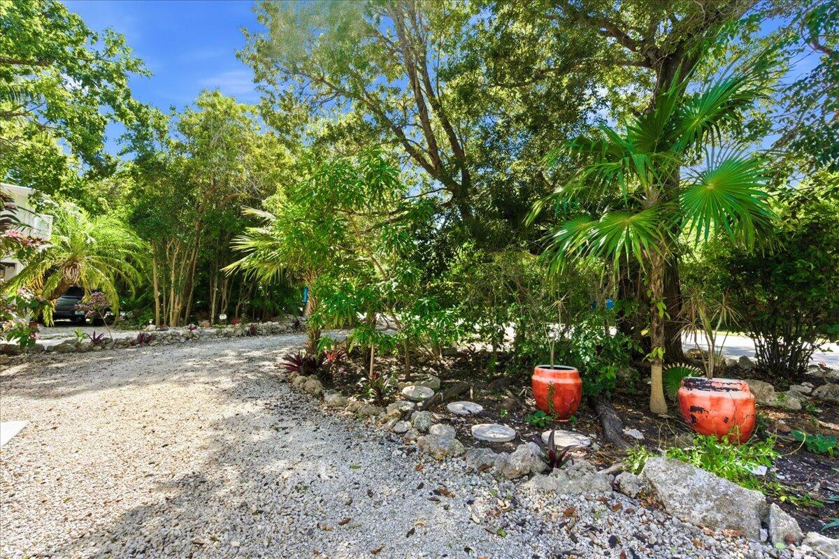 22 Stirrup Key Road Marathon, FL 33050 - Photo 46 of 48 a backyard of a house with fire pit and trees