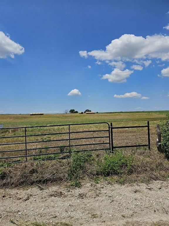 a view of a yard with wooden fence