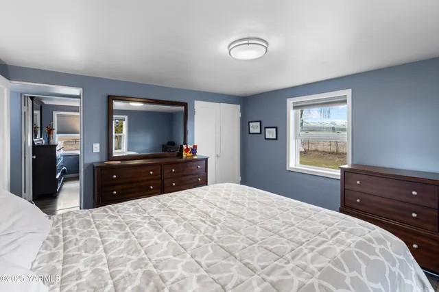 a view of an ocean and a mountain