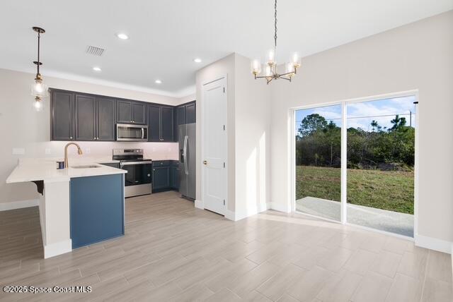 Undisclosed Address Palm Bay, FL 32909 - Photo 6 of 21 a open kitchen with kitchen island a large counter top space a sink stainless steel appliances and cabinets