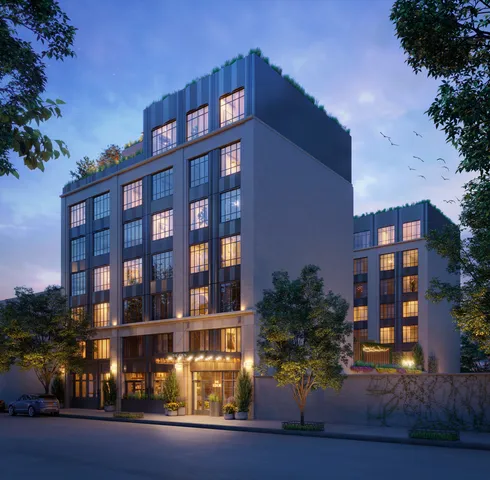 a view of a city with tall buildings