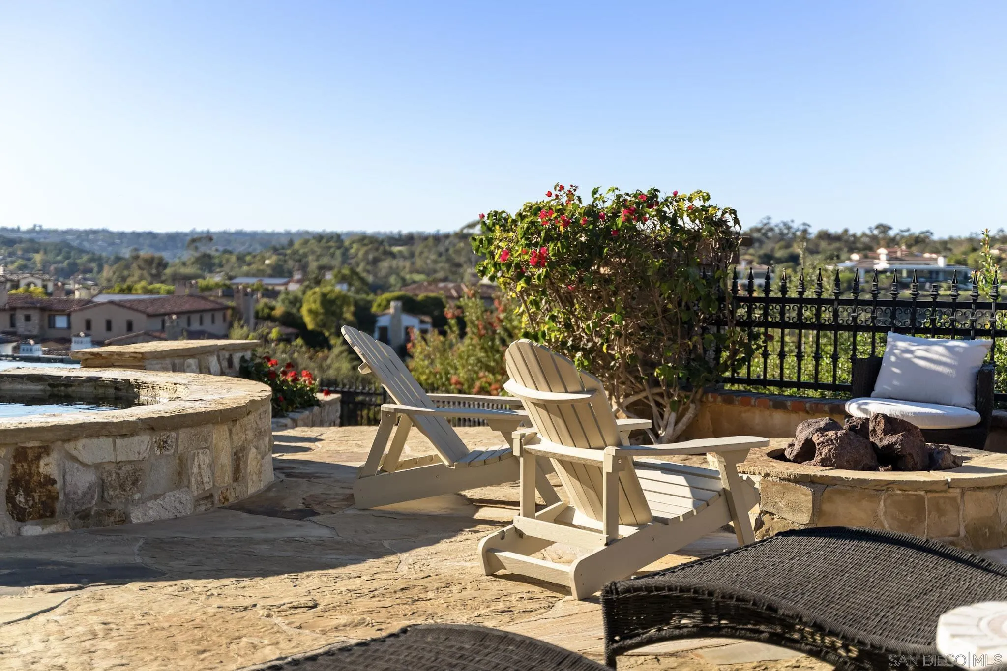 18486 Via Candela Rancho Santa Fe, CA 92091 - Photo 30 of 34 a view of a terrace with furniture and city view