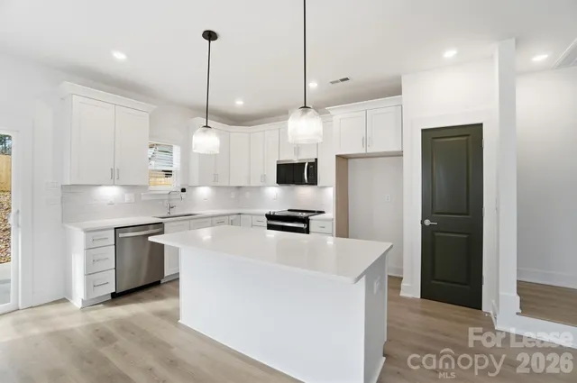 a kitchen with appliances cabinets and a sink