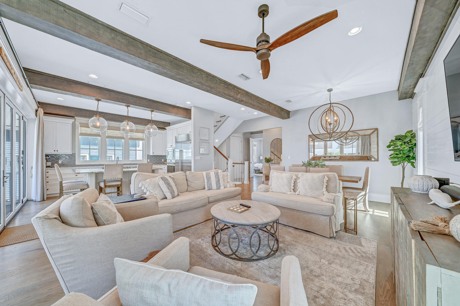 256 Winston Lane Inlet Beach, FL 32461 - Photo 8 of 49 a living room with furniture a clock and a large window