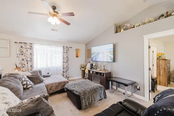 a living room with furniture