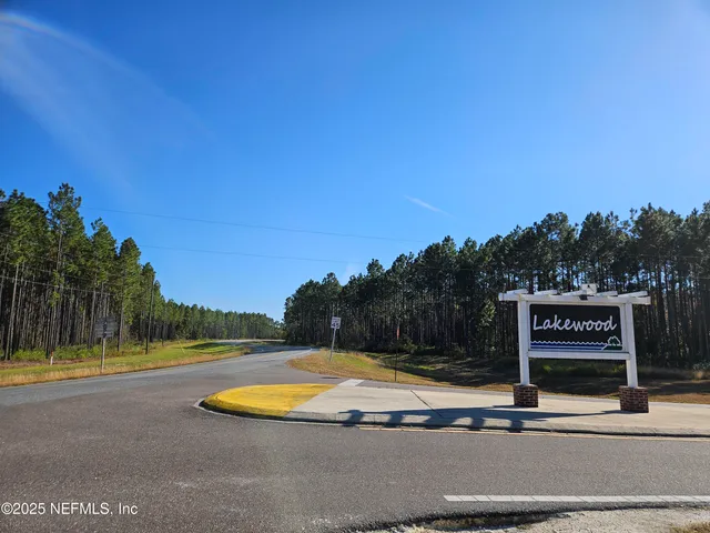 a view of swimming pool with a yard and palm trees