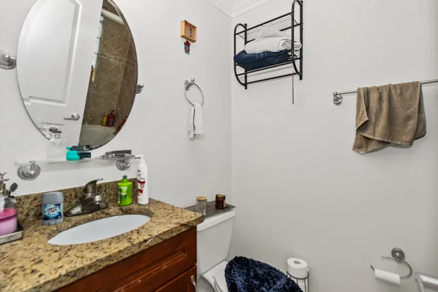 a bathroom with a sink and mirror