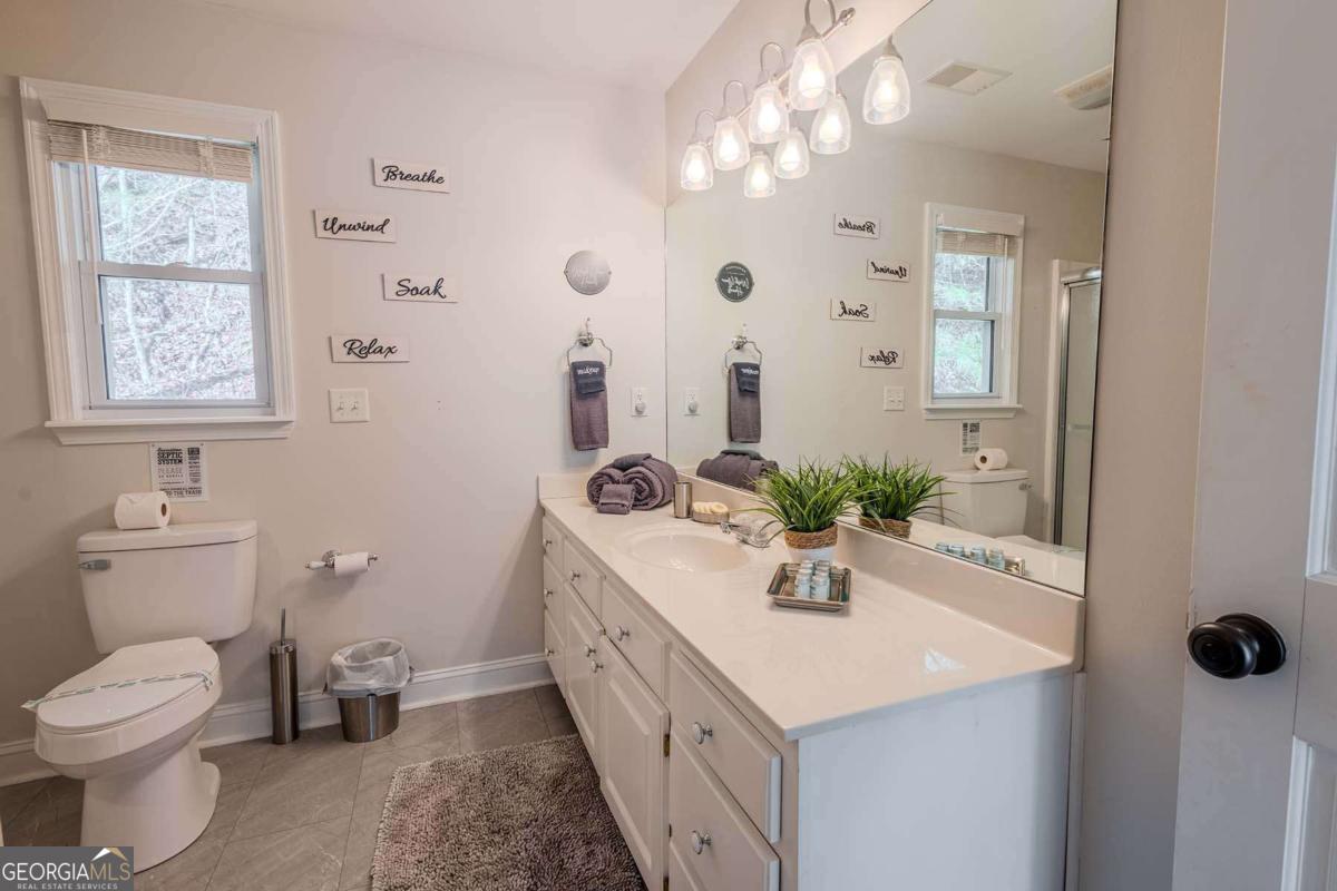 53 Addle Trail, Unit 2382 Ellijay, GA 30540 - Photo 33 of 42 a bathroom with a sink a toilet and a mirror