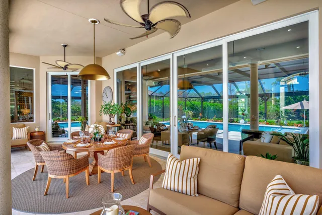 a view of a swimming pool with a patio