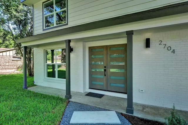 a view of a door of the house
