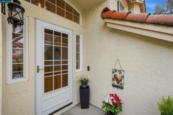 a front view of a house with entryway