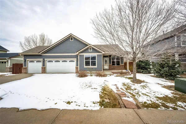 a front view of a house with a yard covered in snow