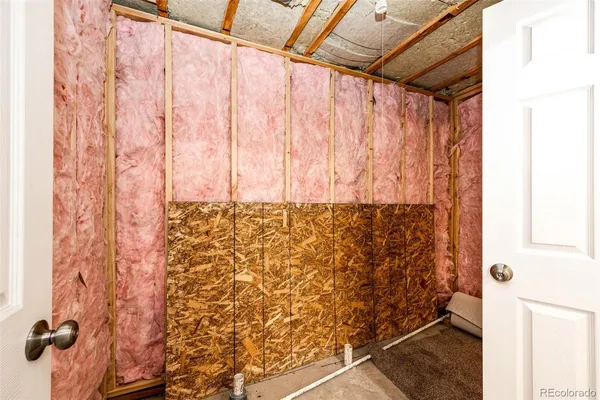 a bathroom with a shower curtain