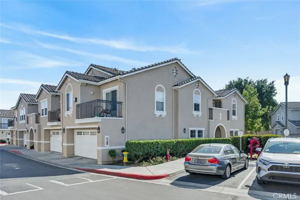 a car parked in front of a house