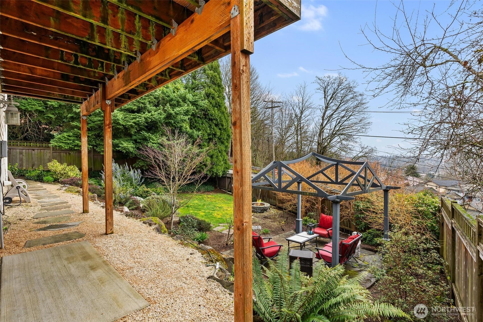 5162 South Wallace Street Seattle, WA 98178 - Photo 33 of 37 a view of a patio with table and chairs and potted plants
