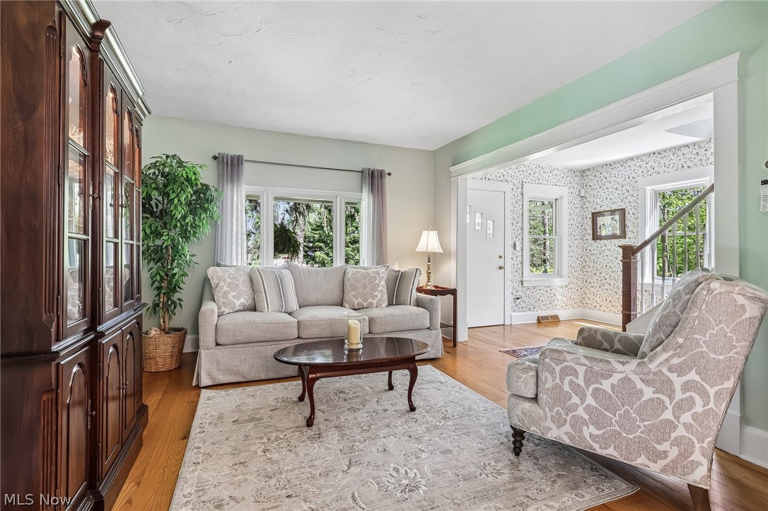 Living room with hardwood floors