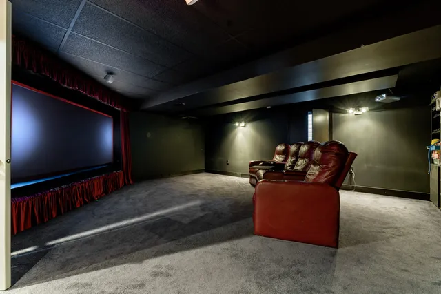 a view of a garden with an outdoor space