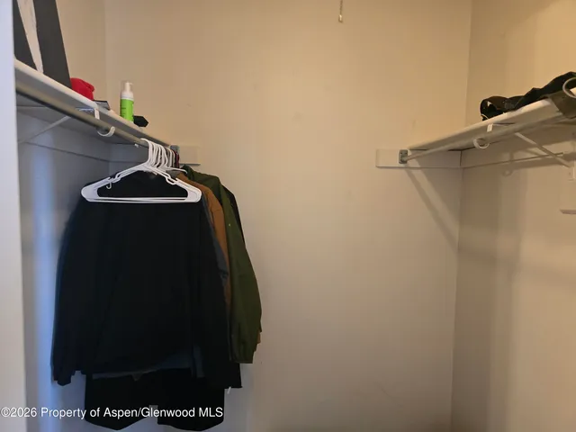 a close view of walk in closet