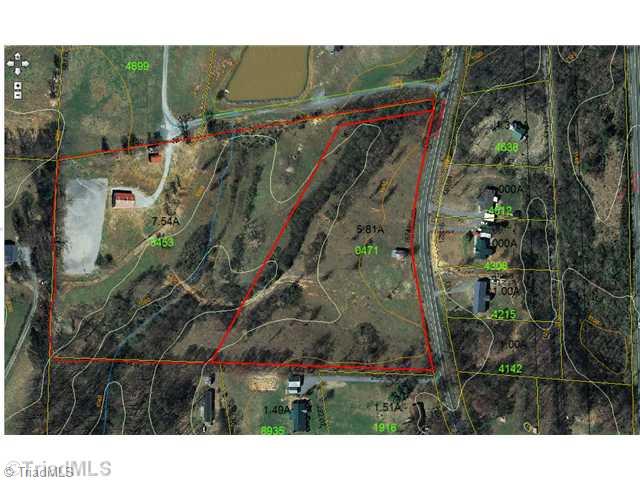 1497 Old Winston Road Pinnacle, NC 27043 - Photo 7 of 13 Aerial View. Two parcels with stream and contours.