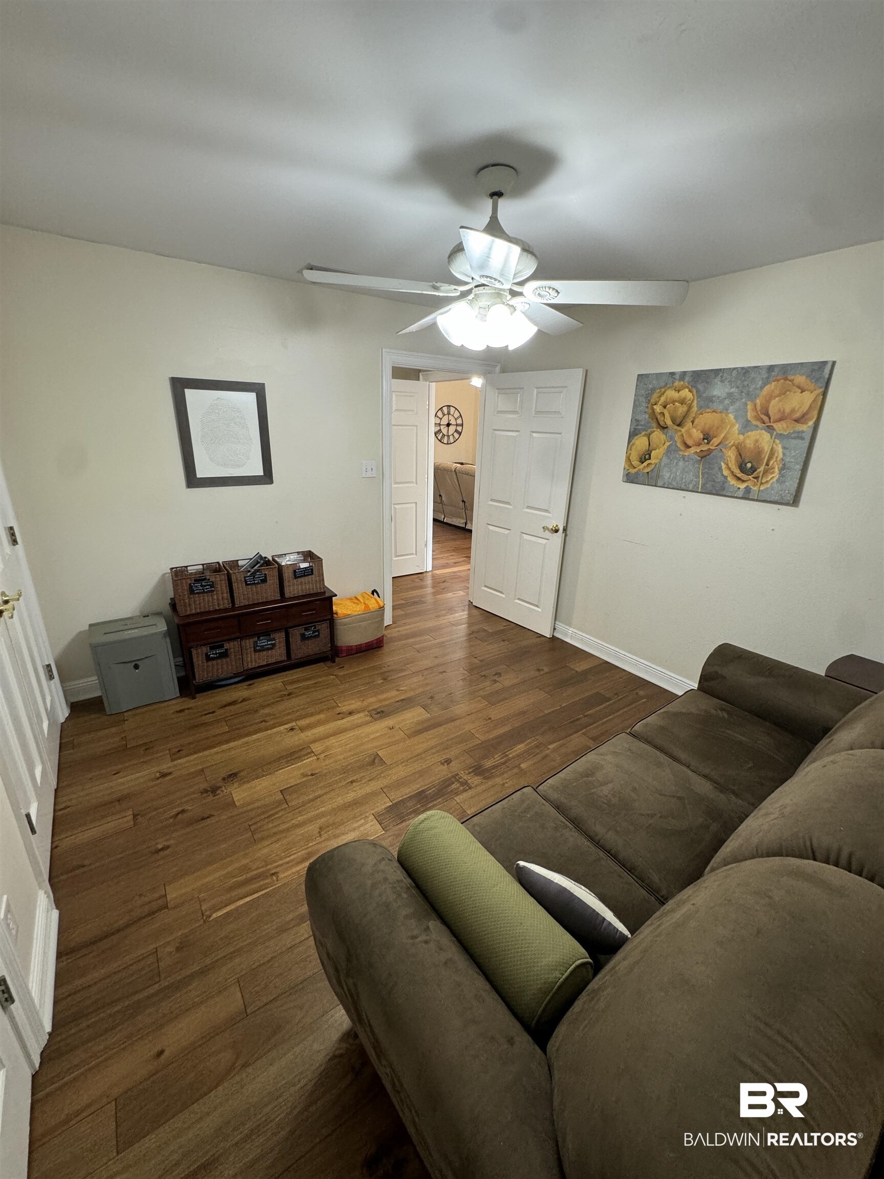 15165 Daugherty Road Foley, AL 36535 - Photo 37 of 70 Living room with ceiling fan and dark hardwood / wood-style floors