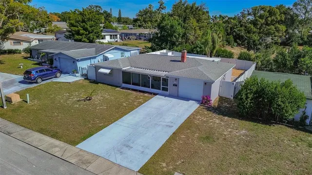 an aerial view of a house