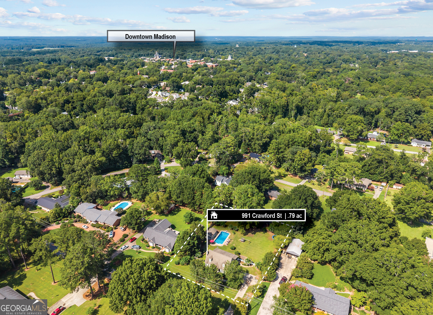 991 Crawford Street Madison, GA 30650 - Photo 2 of 25 a view of a lake with a houses