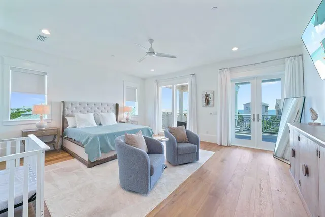 a room with furniture and view kitchen