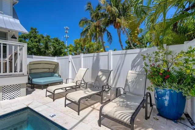 a view of a lounge chair in the patio