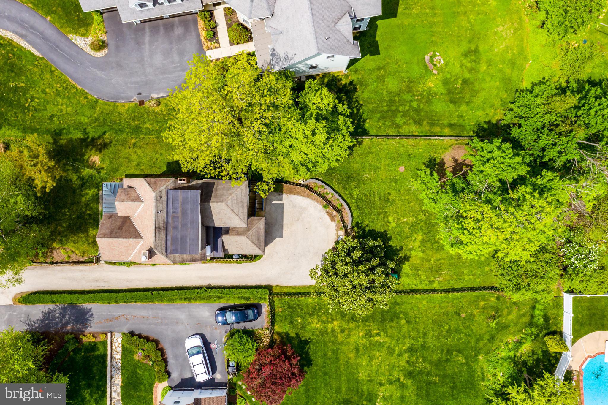 319 Conestoga Road Wayne, PA 19087 - Photo 30 of 37 Aerial view of property showing depth of back yard
