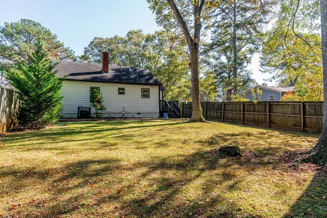 a house view with a garden space