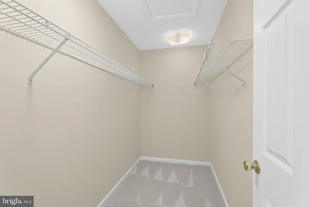 a view of small space with racks on the wall