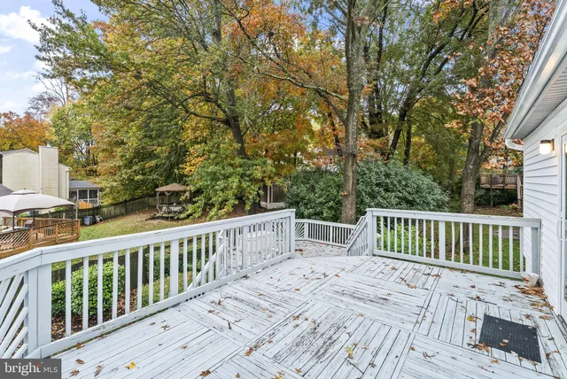 a view of a wooden roof deck