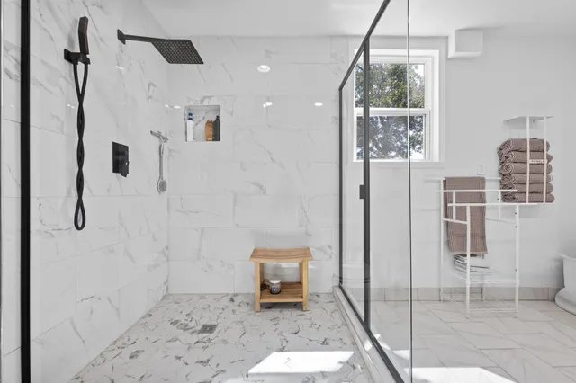a bathroom with a shower