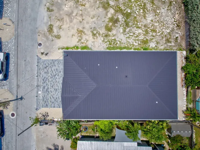 aerial view of a yard