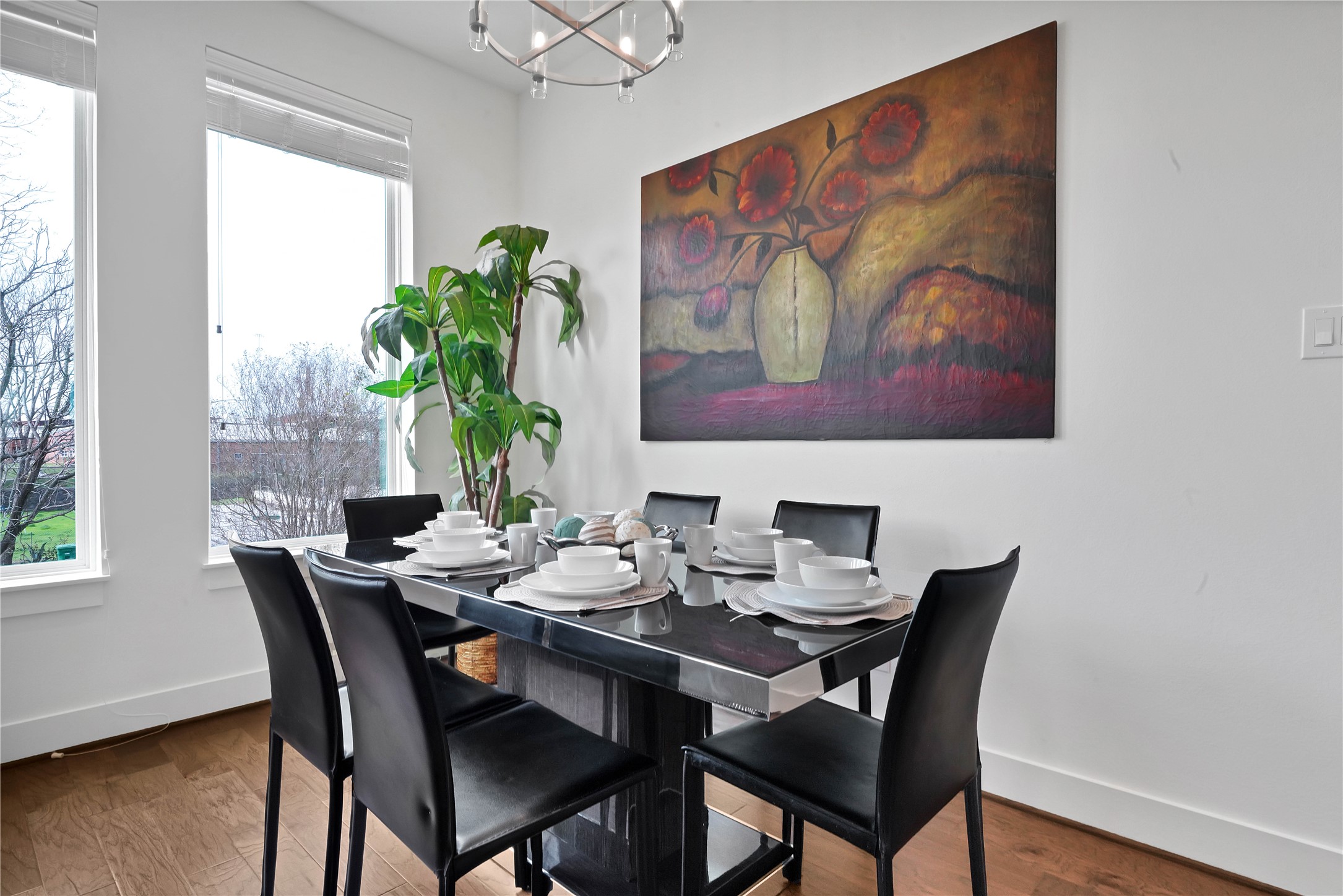 2916 Cline Street Houston, TX 77020 - Photo 5 of 19 a view of a dining room with furniture window and wooden floor