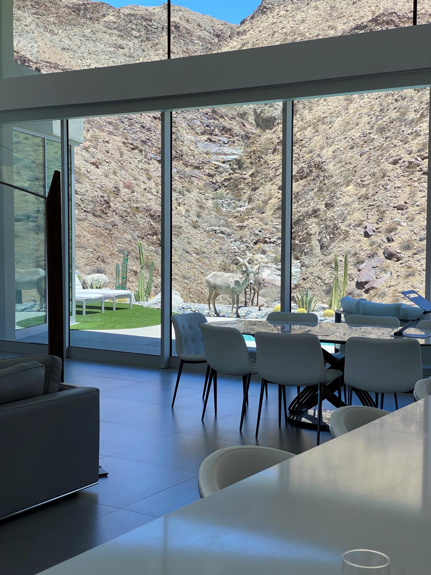 1747 Pinnacle Point Palm Springs, CA 92264 - Photo 62 of 76 a living room with patio furniture and a floor to ceiling window
