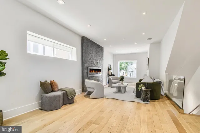 a living room with furniture and a couch