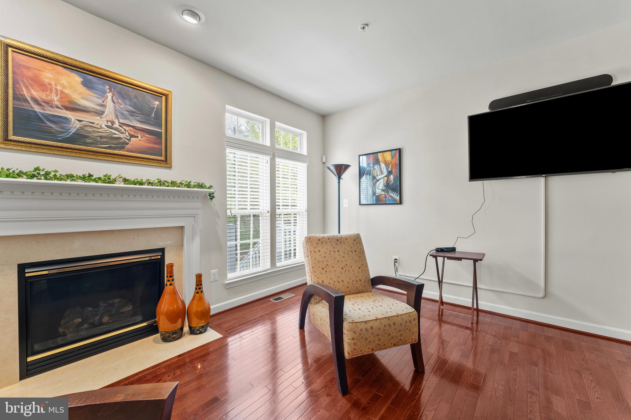 10916 Sir Paul Place Clinton, MD 20735 - Photo 22 of 66 a living room with furniture a fireplace and a flat screen tv