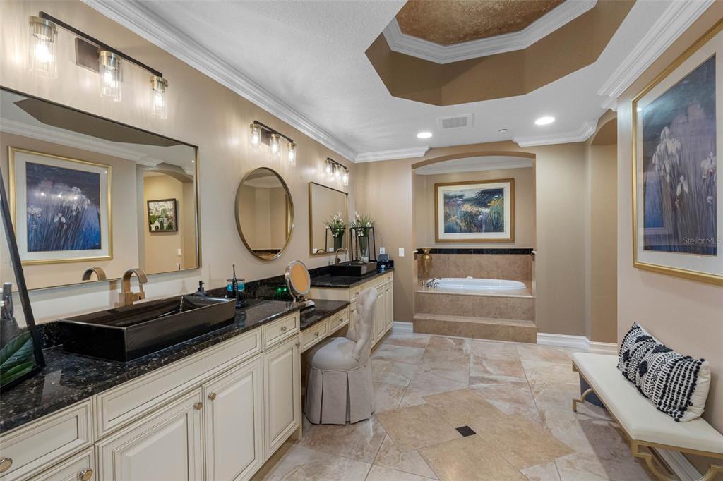 17717 Gulf Boulevard, Unit 702 Redington Shores, FL 33708 - Photo 36 of 99 a spacious bathroom with a mirror a bathtub and a sink