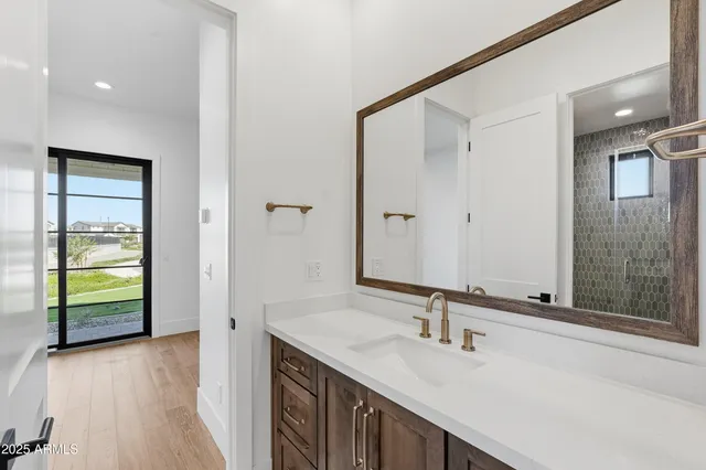 a view of a building with sitting area