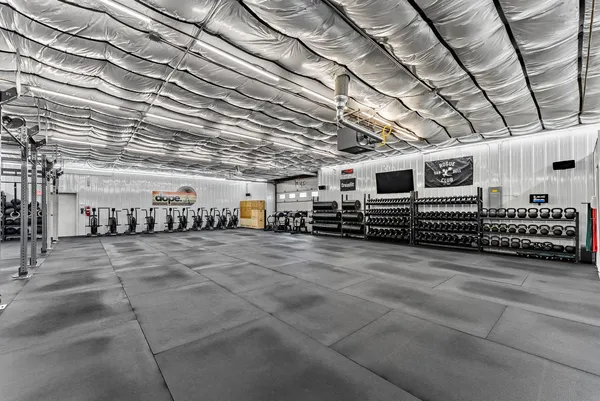 a view of a garage